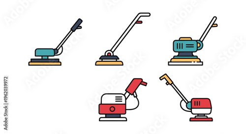 Floor Polisher Line art vector abstract clean shapes