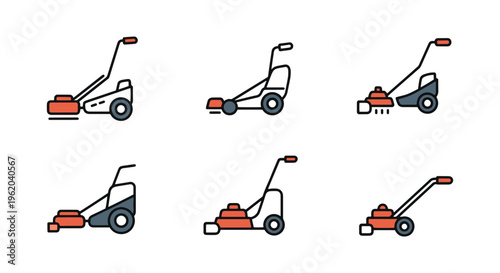 Grass Cutter Line art vector modern abstract creative illustration