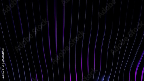 Dynamic abstract background featuring wavy lines in shades of purple against a black backdrop Wavy Lines Purple Black Motion Design Digital Art. Concept featuring wavy lines, purple, black, motion,...