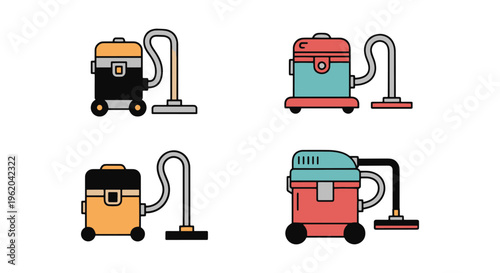 Industrial Vacuum Line art flat abstract colorful illustration
