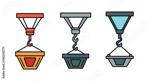 Cargo Drop Line art vector modern simple illustration