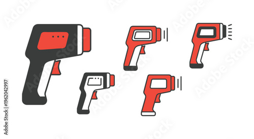 Infrared Thermometer Line art clean abstract shape illustration