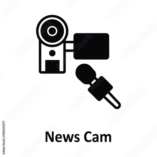 News Cam Vector icon which can easily modify or edit