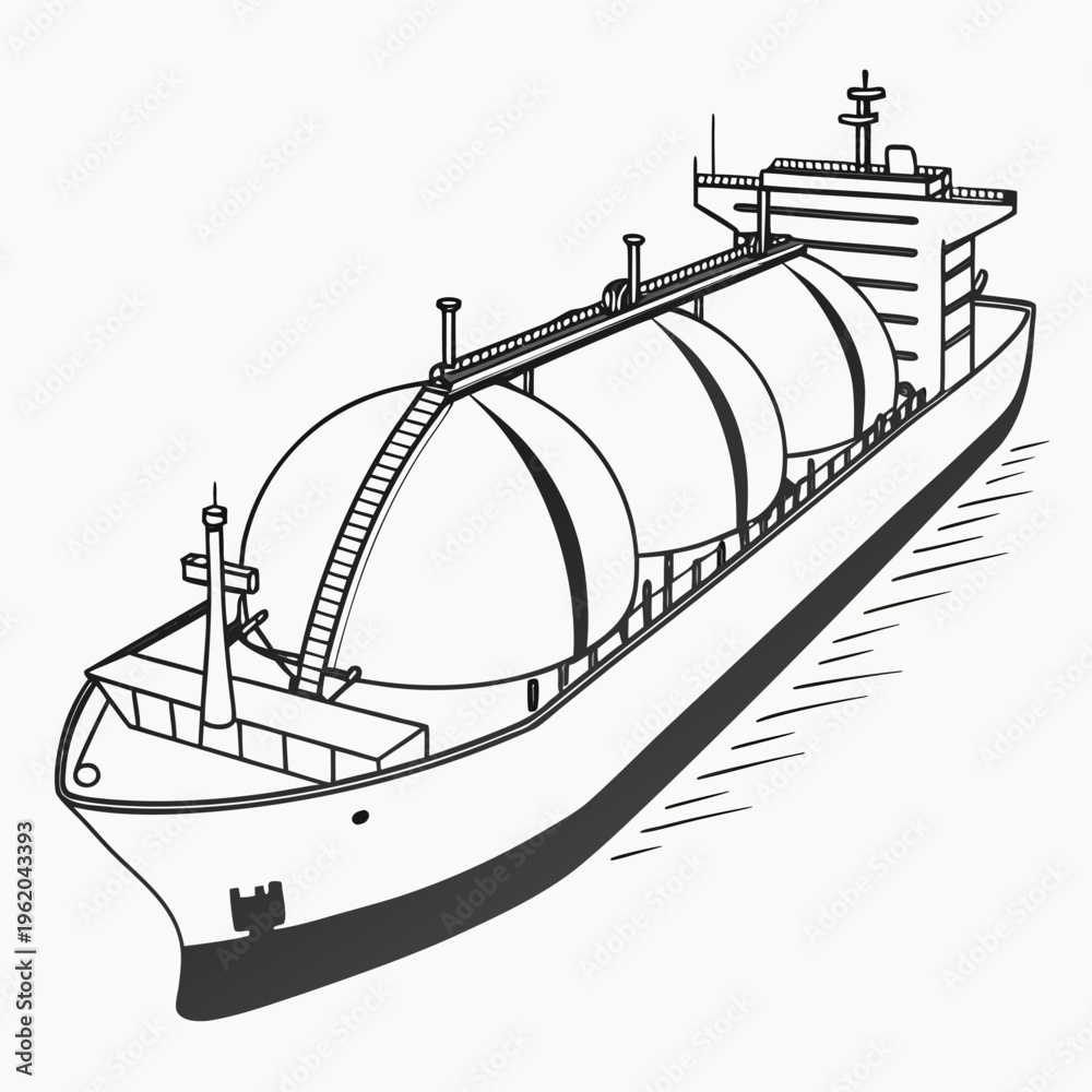 Naklejka premium A large ship with tanks on the deck