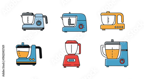Food Processor Line art vector clean abstract decorative illustration