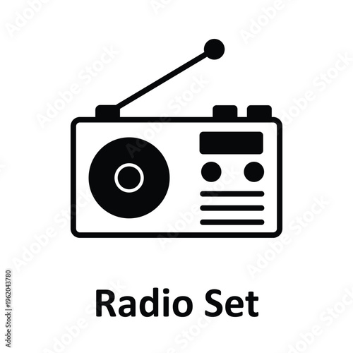 Radio Set Vector icon which can easily modify or edit