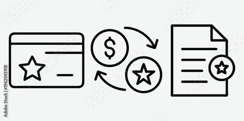 Transaction process involving payment and receipt documentation with quality assurance Vector