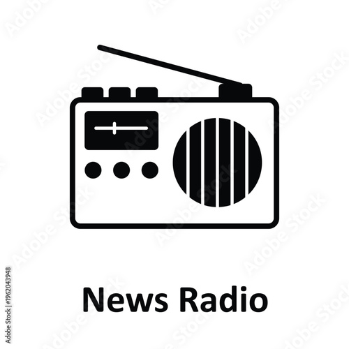 News Radio Vector icon which can easily modify or edit