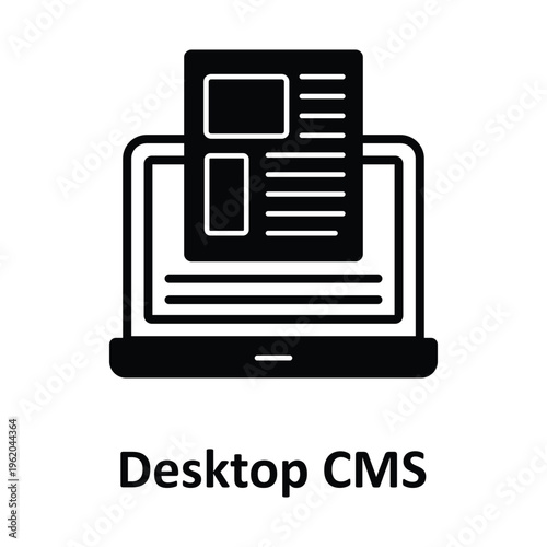 Desktop CMS Vector icon which can easily modify or edit