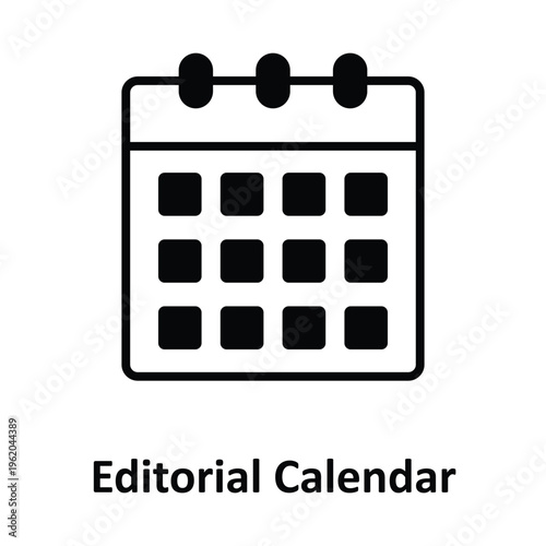  Editorial Calendar Vector icon which can easily modify or edit