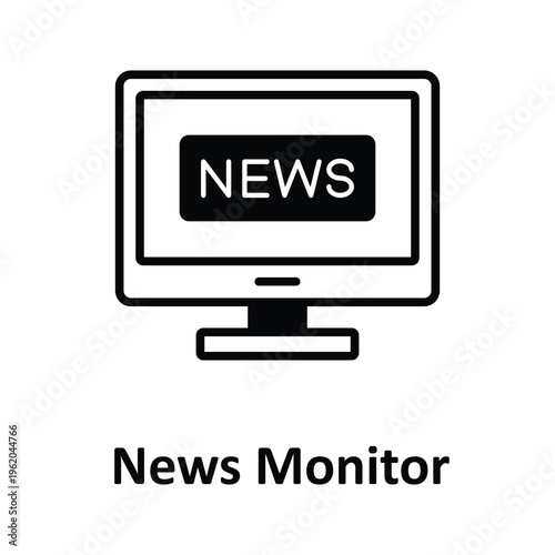 News Monitor Vector icon which can easily modify or edit