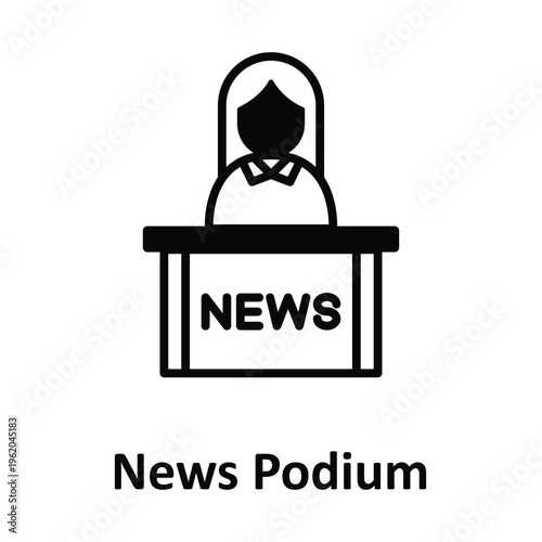 News Podium Vector icon which can easily modify or edit