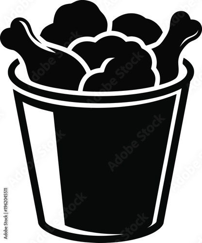 Illustration of a blue bucket container for milk or ice cream isolated on a white background