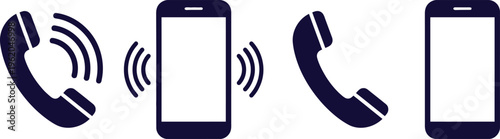 Mobile phone to landline communication icons