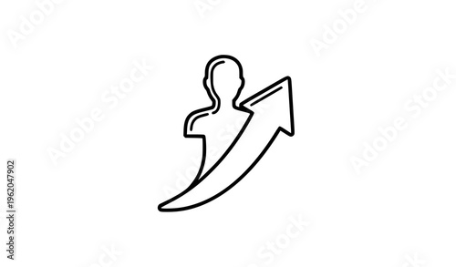 Confidence growth arrow person icon motivation success vector