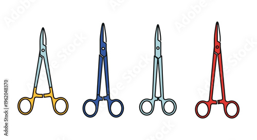 Forceps Line art vector set creative shape abstract