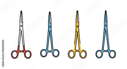 Forceps Line art vector set creative modern abstract illustration