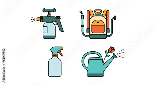 Garden Sprayer Line art vector abstract minimal color