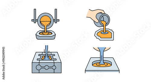 Casting Pour Line art vector creative abstract simple