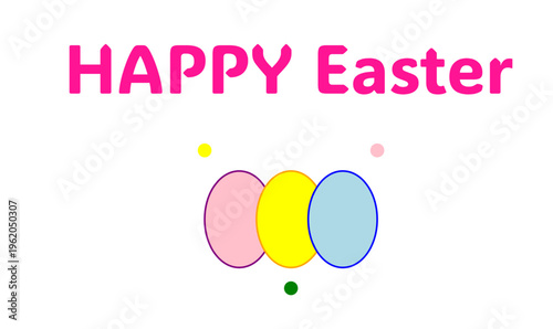Happy Easter colorful eggs greeting