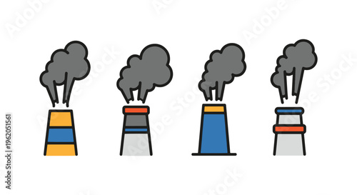 Industrial Smoke Line art modern abstract simple shapes