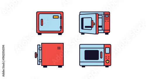 Histology Oven Line art vector modern colorful abstract