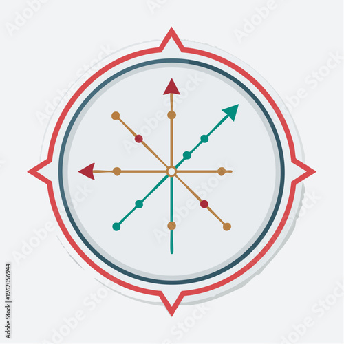 いて座のミニマルな星座バッジベクターアイコン 矢のような星のつながり