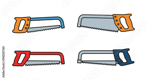 Hacksaw Line art vector set abstract modern decorative illustration