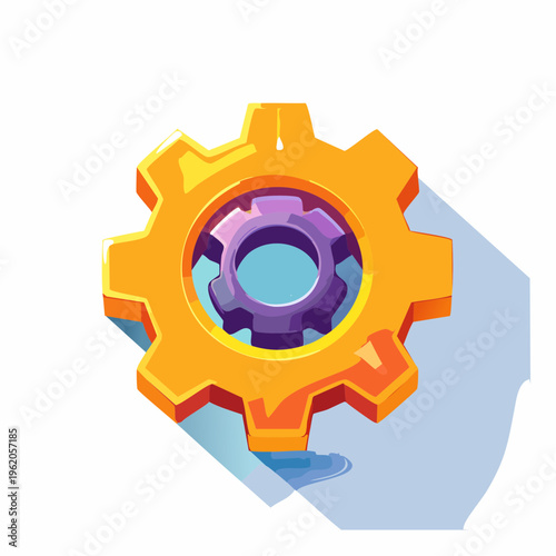 設定歯車のベクターアイコン ゲームUI向けのシンプルな幾何学デザイン