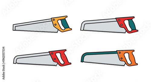 Hacksaw Line art vector set modern shape abstract