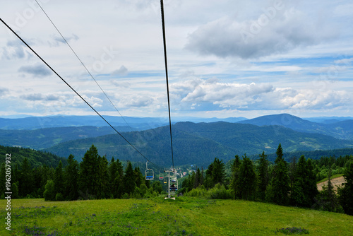 Chairlift Over Summer Mountain Valley