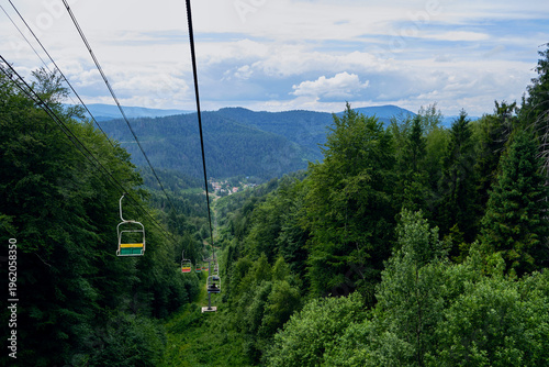 Chairlift Over Summer Mountain Valley