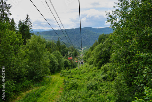 Chairlift Over Summer Mountain Valley