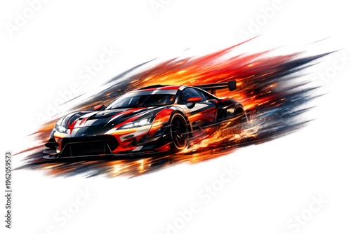 speeding through the track, race track action, high speed car illustration, motorsport racing scene, fast lap concept, dynamic motion blur, performance car on track, racing lines and curves, adrenalin