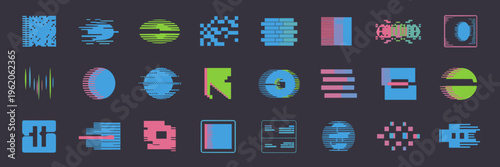 Cyberpunk data corruption and chromatic aberration – Perfect for sci-fi themes, coding backgrounds, or edgy streetwear design.