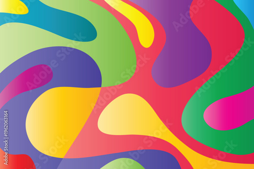 Colorful abstract vector background with smooth flowing liquid curves, creating a modern aesthetic with energetic motion, perfect for creative and artistic design projects.