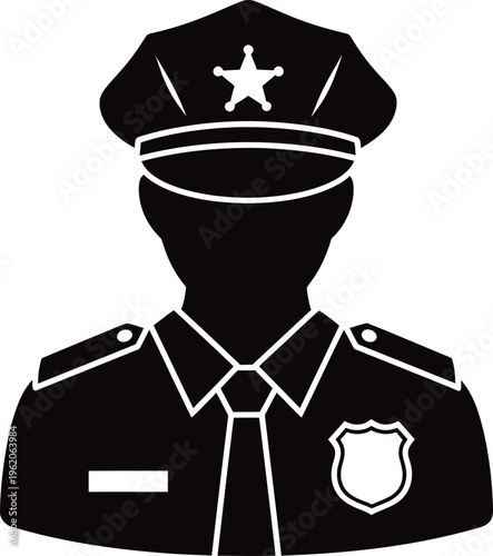 Police officer uniform silhouette icon graphic design