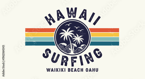 Vibrant Design with Palm Trees Against Textured Background ideal for travel brochures, event posters, and website banners.