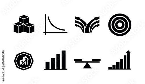 Urban economics modeling: housing supply block stacks, rent price curve graph, commuter flow arrow bands, land value gradient map, development incentive token, zoning density tower