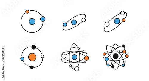 Electron Orbit Line art vector creative simple shapes illustration