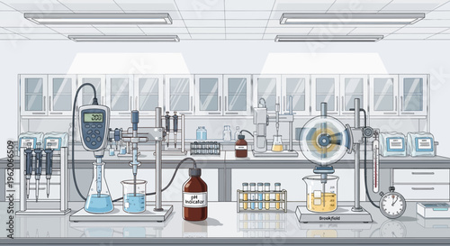 Scientists conduct experiments in a well-equipped laboratory setting with various machines and equipment.