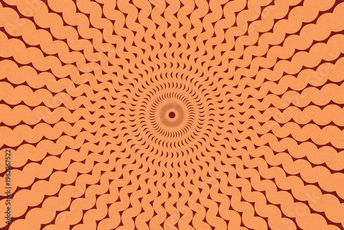 retro background, red and orange mandala swirl, groovie 60s 70s backdrop, distressed grain texture, abstract art, nostalgia print