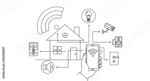 Smart home technology and automation concept.
