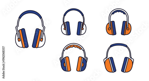 Industrial Ear Muff Line art abstract creative illustration vector