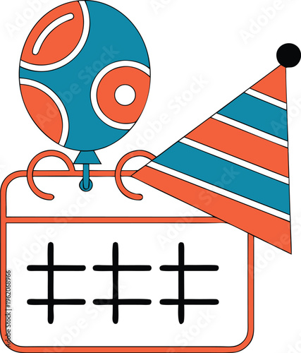 Celebration Calendar Balloon Party Icon