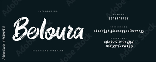 Brush uppercase lowercase alphabet font.Calligraphy Logotype Script Brush Font Type Font lettering handwritten. vector illustration 
