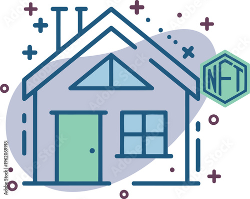 Stylized House Illustration with NFT Concept