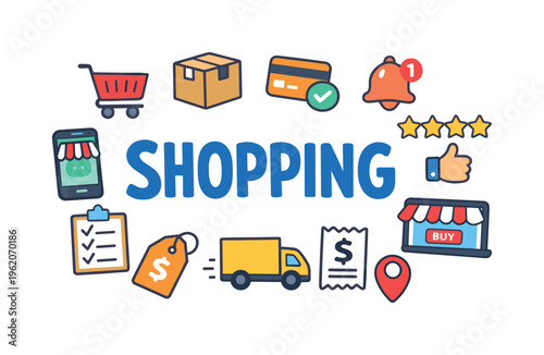 Online shopping and e commerce experience concept focused on browsing products, secure payments and convenient purchasing through digital platforms. SHOPPING