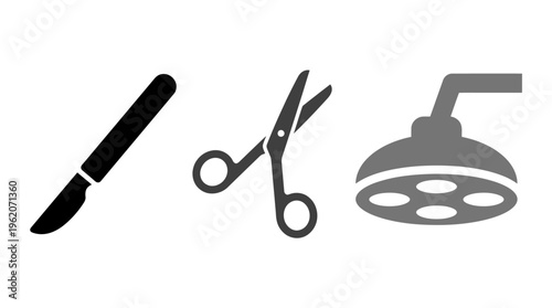 Surgical Instruments and Operating Room Light Icons