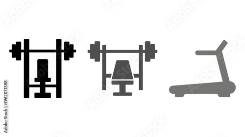 Gym and Fitness Equipment Icons Set